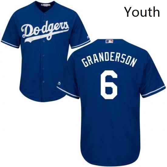 Youth Majestic Los Angeles Dodgers 6 Curtis Granderson Authentic Royal Blue Alternate Cool Base MLB Jersey